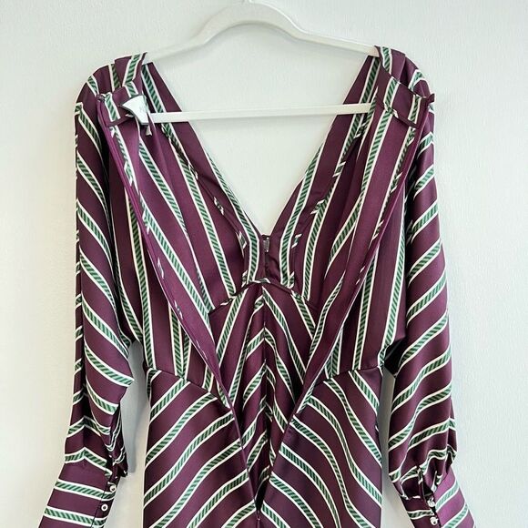 ALEXIS Tena Striped Plunging Empire Shift Dress Size Small Long Sleeve Striped - Picture 11 of 16